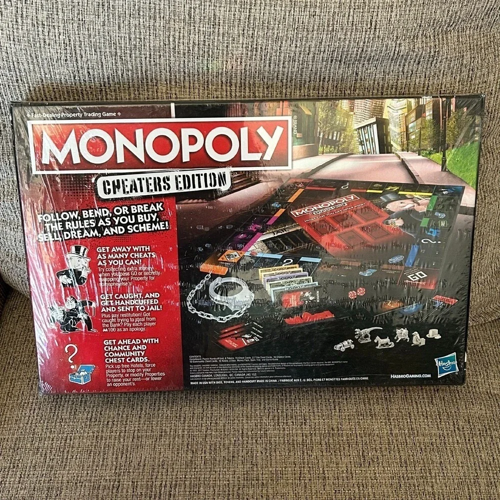 Hasbro‎ Monopoly Cheaters Edition Board Game Family Night Ages 8+ Party Gift NEW